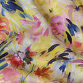 Yellow Tropical Floral Jacquard Viscose Crepe 110cm