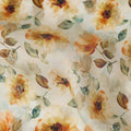 Yellow Sunflower Floral Jacquard Viscose Crepe 110cm
