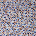 Blue Floral Jacquard Viscose Crepe 110cm