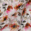 Pink Sunflower Floral Jacquard Viscose Crepe 110cm