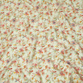 Light Cream Pure Linen Floral Printed Fabric with Multicolor Watercolor Design, 140 cms Width, Made in India-D25067