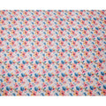 White Pure Linen Floral Printed Fabric with Multicolor Blue, Pink, and Yellow Blossom Design, 140 cms Width, Made in India-D25078