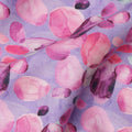 Lavender Pure Linen Floral Printed Fabric with Pink and Purple Abstract Blossom Design, 140 cms Width, Made in India-D25071