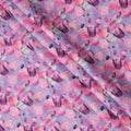 Lavender Pure Linen Floral Printed Fabric with Pink and Purple Abstract Blossom Design, 140 cms Width, Made in India-D25071