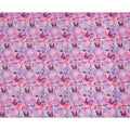 Lavender Pure Linen Floral Printed Fabric with Pink and Purple Abstract Blossom Design, 140 cms Width, Made in India-D25071