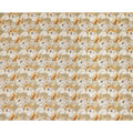 Beige Pure Linen Floral Printed Fabric with Yellow and White Blossom Design, 140 cms Width, Made in India-D25070