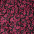 Black Pink Floral Printed Cotton Voile Fabric 150 Cms Width Lightweight Soft Breathable Dress Material Made In India-D27862