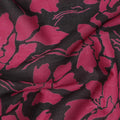 Black Pink Floral Printed Cotton Voile Fabric 150 Cms Width Lightweight Soft Breathable Dress Material Made In India-D27862