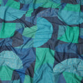 Blue Teal Geometric Leaf Printed Cotton Voile Fabric 150 Cms Width Lightweight Soft Breathable Dress Material Made In India-D27857 Regal Fabrics