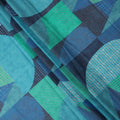 Blue Teal Geometric Leaf Printed Cotton Voile Fabric 150 Cms Width Lightweight Soft Breathable Dress Material Made In India-D27857 Regal Fabrics