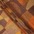 Brown Mustard Orange Geometric Leaf Printed Cotton Voile Fabric 150 Cms Width Lightweight Soft Breathable Dress Material Made In India-D27858