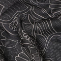 Black Grey Floral Heart Printed Cotton Voile Fabric 150 Cms Width Lightweight Soft Breathable Dress Material Made In India-D27861