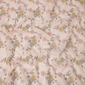 Light Pink Floral Printed Viscose Cotton Fabric, 110 Cms Width, India-D24820