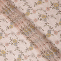 Light Pink Floral Printed Viscose Cotton Fabric, 110 Cms Width, India-D24820