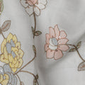 قماش قطني فيسكوز مطبوع عليه زهور رمادي فاتح، عرض 110 سم، الهند - D24822