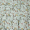 Mint Green Floral Printed Viscose Cotton Fabric, 110 Cms Width, India-D24821