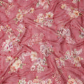 Rose Pink Floral Printed Viscose Cotton Fabric, 110 Cms Width, India-D24819
