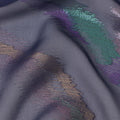 Blue Multicolor Abstract Silk Chiffon Fabric with Metallic Lurex 110 Cms Width South Korea-D24984
