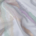 Grey Premium Pure Silk Chiffon Fabric with Multicolor Metallic Lurex Design 110 Cms Width, Made in South Korea-D25863
