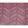 Rose Pink Premium Pure Silk Chiffon Fabric with Multicolor Metallic Lurex Design 110 Cms Width, Made in South Korea-D25864