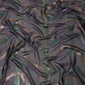 Black Multicolor Abstract Silk Chiffon Fabric with Metallic Lurex 110 Cms Width South Korea-D24982