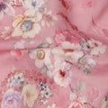 Dusty Pink Floral Printed Viscose Cotton Fabric, 110 Cms Width, India-D24817