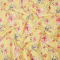 Yellow Multicolor Floral Printed Viscose Cotton Fabric, 110 Cms Width, India-D24826