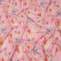 Pink Multicolor Floral Printed Viscose Cotton Fabric, 110 Cms Width, India-D24825