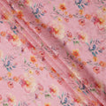 Pink Multicolor Floral Printed Viscose Cotton Fabric, 110 Cms Width, India-D24825