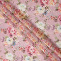 Pink Multicolor Floral Printed Viscose Cotton Fabric, 110 Cms Width, India-D24827