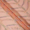 Peach Multicolor Abstract Silk Chiffon Fabric with Metallic Lurex 110 Cms Width South Korea-D24983