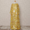 Golden Yellow Pure Silk Chiffon Somali Dirac Fabric with Metallic Lurex, 3.5 Mtrs, Width 140 Cms, Made in South Korea-D24536