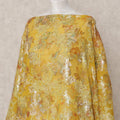 Golden Yellow Pure Silk Chiffon Somali Dirac Fabric with Metallic Lurex, 3.5 Mtrs, Width 140 Cms, Made in South Korea-D24536