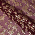 Wine Red Floral Pattern Silk Chiffon Fabric with Metallic Lurex, 110 Cms, South Korea-D25502
