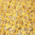 Yellow Floral Pattern Silk Chiffon Fabric with Metallic Lurex, 110 Cms, South Korea-D25505