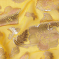 Yellow Floral Pattern Silk Chiffon Fabric with Metallic Lurex, 110 Cms, South Korea-D25505