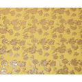 Yellow Floral Pattern Silk Chiffon Fabric with Metallic Lurex, 110 Cms, South Korea-D25505
