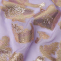Lavender Floral Pattern Silk Chiffon Fabric with Metallic Lurex, 110 Cms, South Korea-D25503