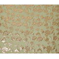Olive Green Floral Pattern Silk Chiffon Fabric with Metallic Lurex, 110 Cms, South Korea-D25504