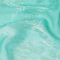 Aqua Green Silk Chiffon Fabric with Metallic Lurex, 110 Cms Width, South Korea-D24813