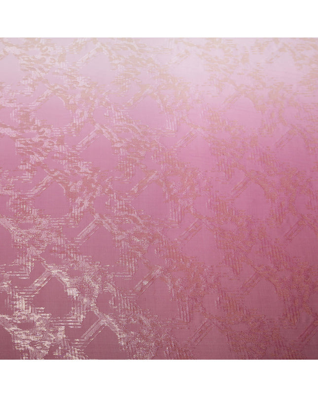 Pink Silk Chiffon Fabric with Metallic Lurex, 110 Cms Width, South Korea-D24814