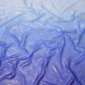 Blue Silk Chiffon Fabric with Metallic Lurex, 110 Cms Width, South Korea-D24815