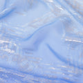 Blue Silk Chiffon Fabric with Metallic Lurex, 110 Cms Width, South Korea-D24815