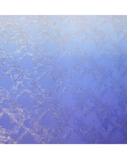 Blue Silk Chiffon Fabric with Metallic Lurex, 110 Cms Width, South Korea-D24815