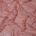 Rose Pink Wave Pattern Silk Chiffon Fabric with Metallic Lurex, 110 Cms, South Korea-D25493