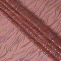 Rose Pink Wave Pattern Silk Chiffon Fabric with Metallic Lurex, 110 Cms, South Korea-D25493
