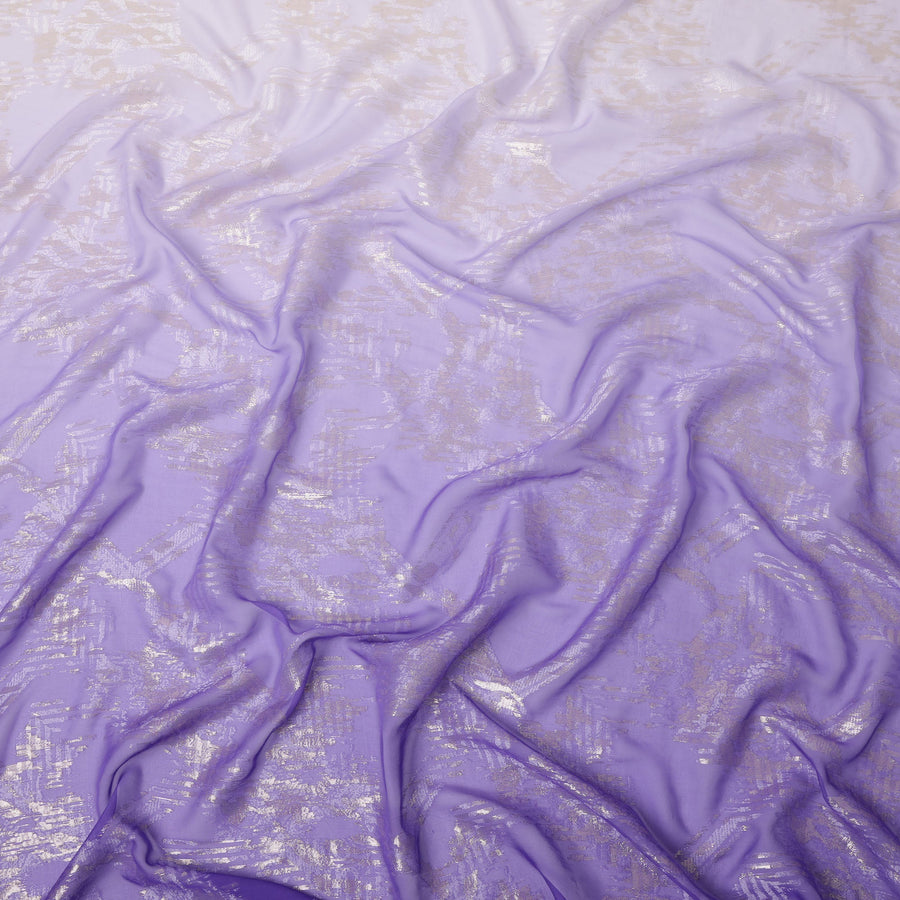 قماش شيفون حريري بلون لافندر مع لوركس معدني، عرض 110 سم، كوريا الجنوبية - D24816