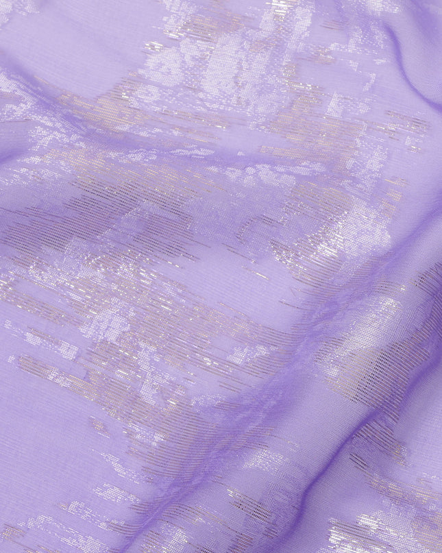 قماش شيفون حريري بلون لافندر مع لوركس معدني، عرض 110 سم، كوريا الجنوبية - D24816