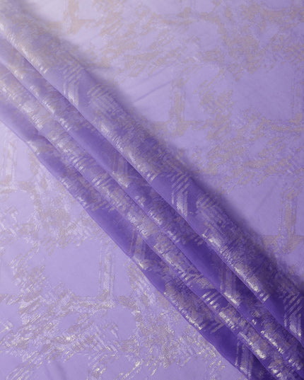 قماش شيفون حريري بلون لافندر مع لوركس معدني، عرض 110 سم، كوريا الجنوبية - D24816