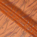 Orange Wave Pattern Silk Chiffon Fabric with Metallic Lurex, 110 Cms, South Korea-D25491